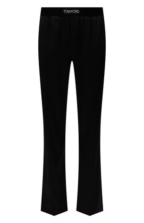 Мужские шелковые домашние брюки TOM FORD черного цвета, арт. T4H221010 | Фото 1 (Длина (брюки, джинсы): Стандартные; Материал внешний: Шелк; Кросс-КТ: домашняя одежда)