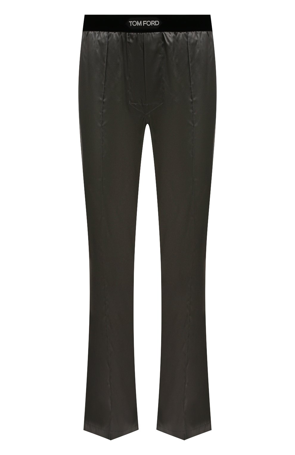 Мужские шелковые домашние брюки TOM FORD темно-серого цвета, арт. T4H201010 | Фото 1 (Материал внешний: Шелк; Длина (брюки, джинсы): Стандартные; Кросс-КТ: домашняя одежда)