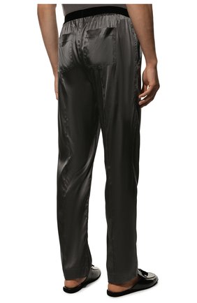 Мужские шелковые домашние брюки TOM FORD темно-серого цвета, арт. T4H201010 | Фото 4 (Материал внешний: Шелк; Длина (брюки, джинсы): Стандартные; Кросс-КТ: домашняя одежда)
