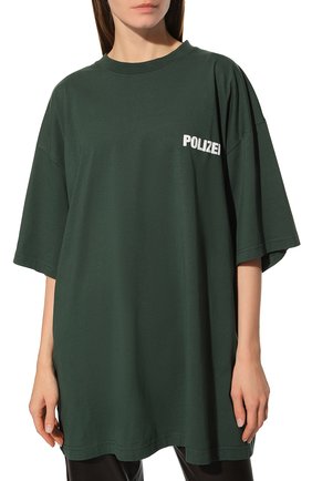 Мужского хлопковая футболка VETEMENTS зеленого цвета по цене 38900 руб., арт. UA53TR450G 1602/M | Фото 3 Мужского хлопковая футболка VETEMENTS зеленого цвета, арт. UA53TR450G 1602/M | Фото 3 (Рукава: Короткие; Стили: Гранж; Принт: С принтом)