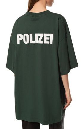 Мужского хлопковая футболка VETEMENTS зеленого цвета по цене 38900 руб., арт. UA53TR450G 1602/M | Фото 4 Мужского хлопковая футболка VETEMENTS зеленого цвета, арт. UA53TR450G 1602/M | Фото 4 (Рукава: Короткие; Стили: Гранж; Принт: С принтом)