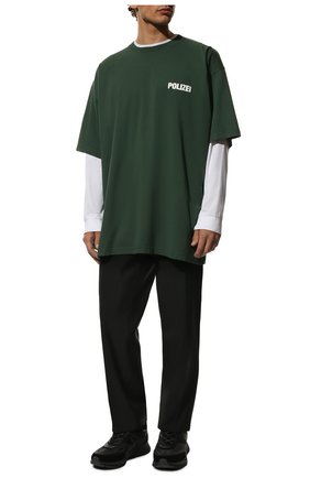 Мужского хлопковая футболка VETEMENTS зеленого цвета по цене 38900 руб., арт. UA53TR450G 1602/M | Фото 5 Мужского хлопковая футболка VETEMENTS зеленого цвета, арт. UA53TR450G 1602/M | Фото 5 (Рукава: Короткие; Стили: Гранж; Принт: С принтом)
