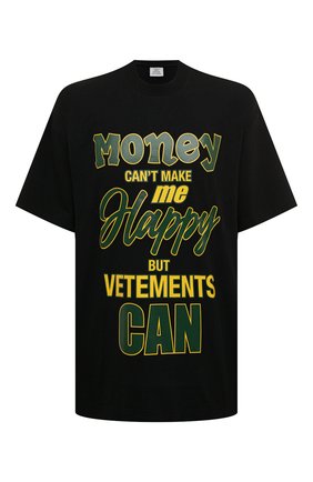 Мужского хлопковая футболка VETEMENTS черного цвета по цене 58300 руб., арт. UA53TR290B 1610/M | Фото 1 Мужского хлопковая футболка VETEMENTS черного цвета, арт. UA53TR290B 1610/M | Фото 1 (Рукава: Короткие; Стили: Гранж; Принт: С принтом)