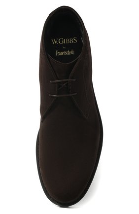 Мужские замшевые ботинки W.GIBBS темно-коричневого цвета, арт. 3169005/2301 | Фото 6 (Материал внешний: Кожа, Замша; Мужское Кросс-КТ: Ботинки-обувь; Материал внутренний: Натуральная кожа, Текстиль; Материал утеплителя: Без утеплителя)