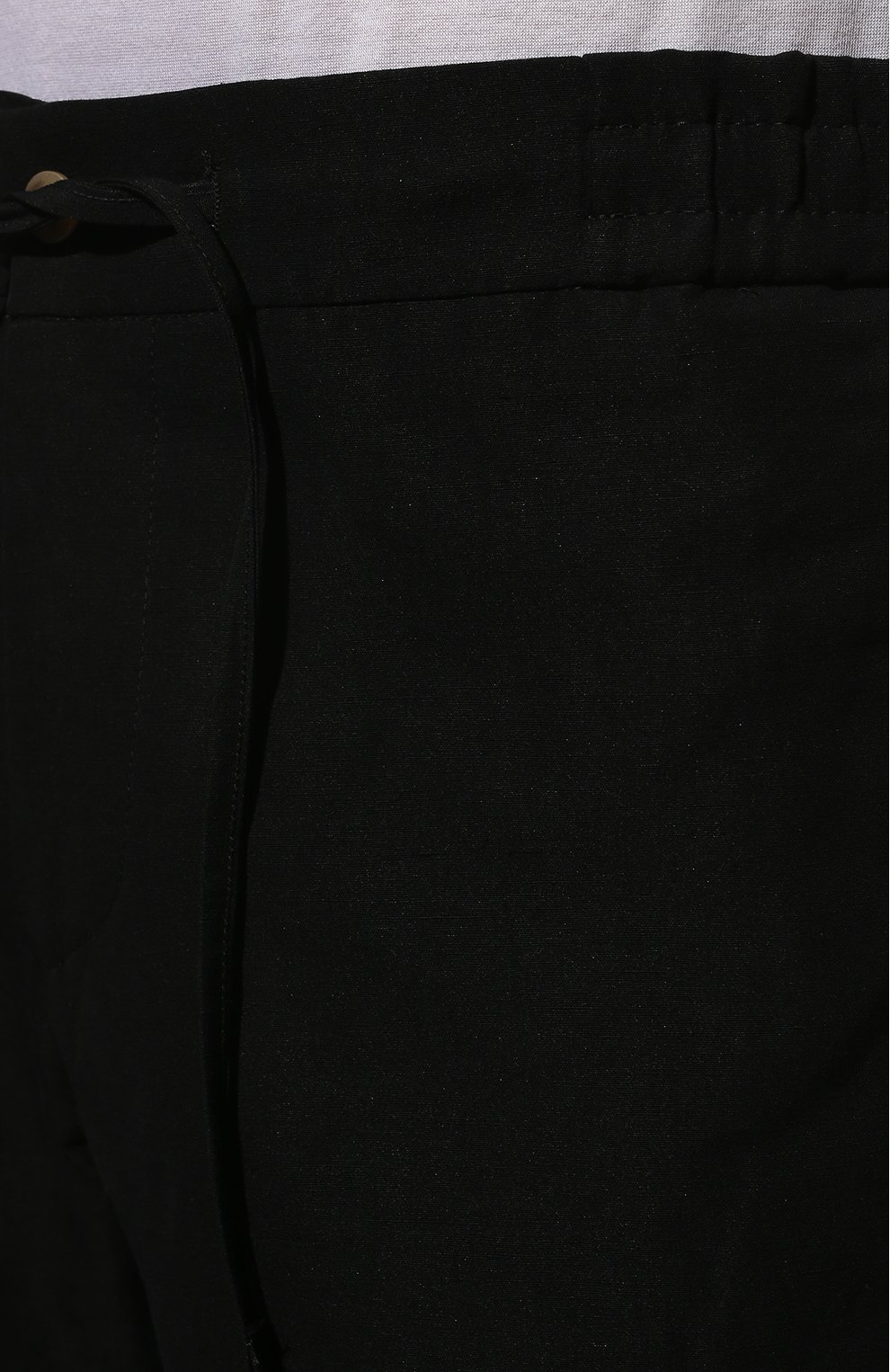 Мужские шорты из хлопка и льна BERWICH черного цвета, арт. BER_MUDA J0GGER/SB1534 | Фото 5 (Длина Шорты М: До колена; Принт: Без принта; Случай: Повседневный; Материал внешний: Хлопок, Лен; Стили: Кэжуэл)