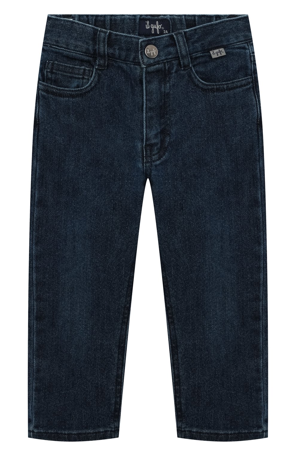 Детские джинсы IL GUFO темно-синего цвета, арт. A22PL388JB021/2A-4A | Фото 1 (Материал внешний: Хлопок; Ростовка одежда: 18 мес | 86 см, 24 мес | 92 см, 4 года | 104 см)