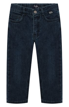 Детские джинсы IL GUFO темно-синего цвета, арт. A22PL388JB021/2A-4A | Фото 1 (Материал внешний: Хлопок; Ростовка одежда: 18 мес | 86 см, 24 мес | 92 см, 4 года | 104 см)