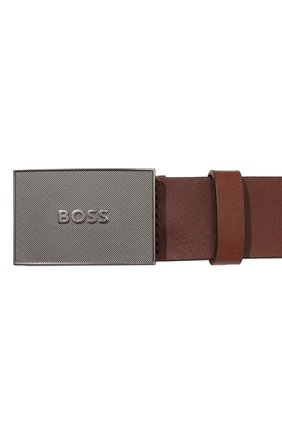 Мужской кожаный ремень BOSS коричневого цвета по цене 13770 руб., арт. 50476554 | Фото 4 Мужской кожаный ремень BOSS коричневого цвета, арт. 50476554 | Фото 4 (Случай: Повседневный; Материал: Натуральная кожа)
