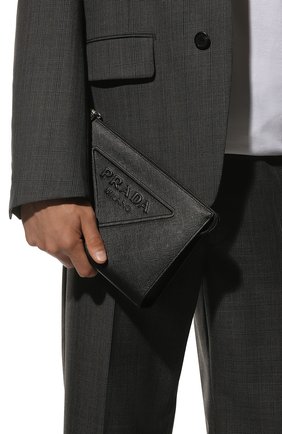 Мужская кожаный клатч PRADA черного цвета, арт. 2VF039-2FAD-F0002-OOO | Фото 2