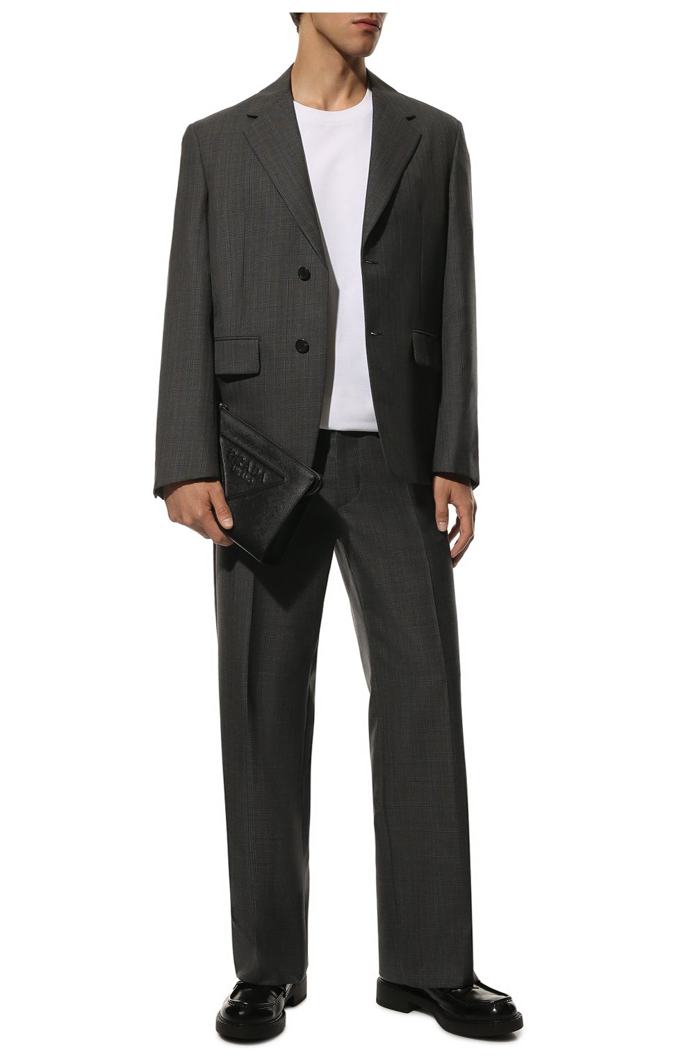 Мужская кожаный клатч PRADA черного цвета, арт. 2VF039-2FAD-F0002-OOO | Фото 7 (Материал: Натуральная кожа; Размер: small)