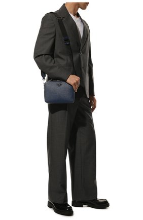 Мужская кожаная сумка PRADA темно-синего цвета, арт. 2VH069-9Z2-F0016-YMI | Фото 7 (Материал: Натуральная кожа; Ремень/цепочка: На ремешке; Размер: small)