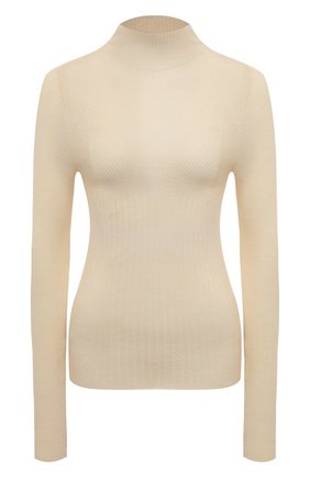 Женская шерстяная водолазка ERIKA CAVALLINI кремвого цвета, арт. W2/P/P2WA42 | Фото 1 (Рукава: Длинные; Материал внешний: Шерсть; Длина (для топов): Стандартные; Стили: Кэжуэл; Женское Кросс-КТ: Водолазка-одежда)