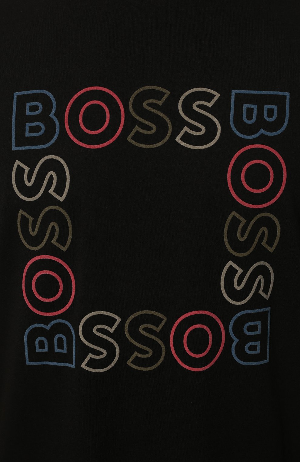 Мужская хлопковая футболка BOSS черного цвета, арт. 50481910 | Фото 5 (Рукава: Короткие; Длина (для топов): Стандартные; Принт: С принтом; Материал внешний: Хлопок; Стили: Кэжуэл)