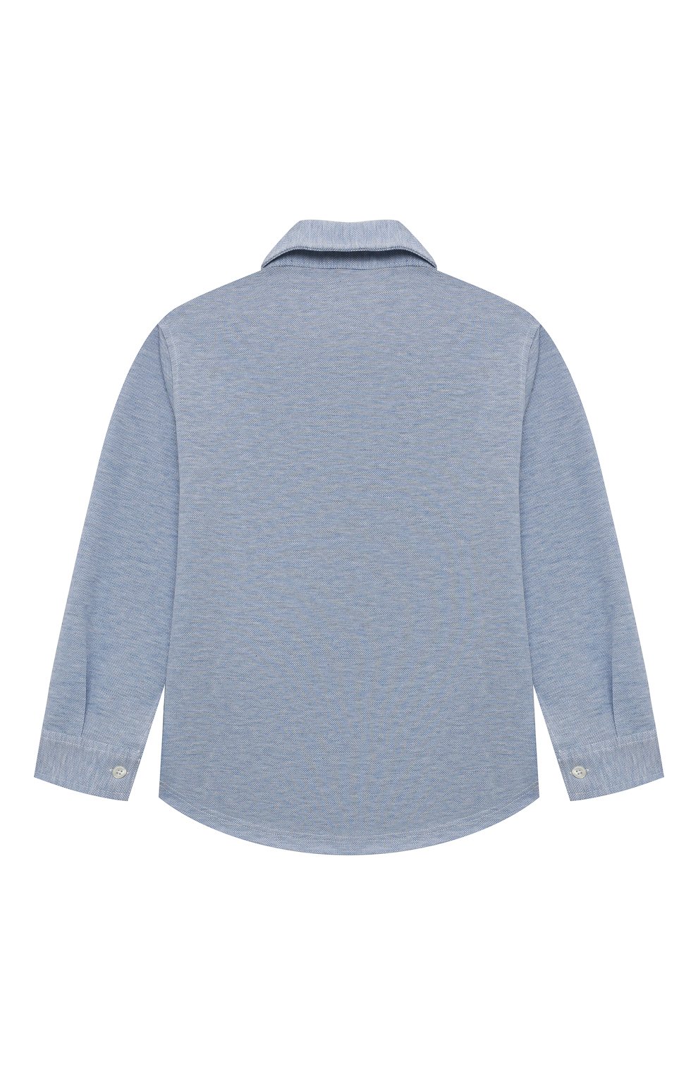 Детская хлопковая рубашка IL GUFO голубого цвета, арт. C0ACL126M0086/2A-4A | Фото 2 (Рукава: Длинные; Случай: Повседневный; Материал внешний: Хлопок; Ростовка одежда: 18 мес | 86 см, 2 года | 92 см, 3 года | 98 см)