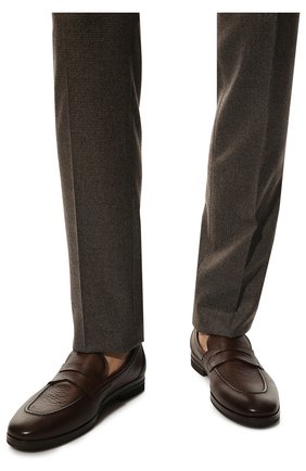 Мужские кожаные пенни-лоферы H`D`S`N BARACCO темно-коричневого цвета, арт. 81410.C.4* | Фото 3 (Материал внешний: Кожа; Материал внутренний: Натуральная кожа; Стили: Классический)