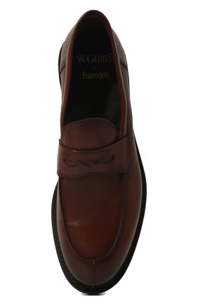 Мужские кожаные пенни-лоферы W.GIBBS коричневого цвета, арт. 3169025/2300 | Фото 6 (Материал внешний: Кожа; Материал внутренний: Натуральная кожа; Стили: Кэжуэл)