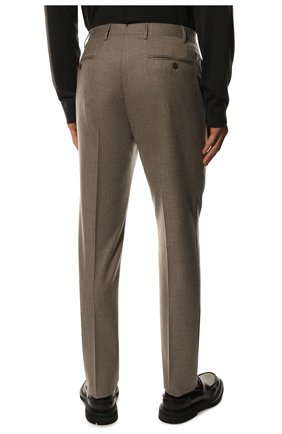Мужские шерстяные брюки CORNELIANI бежевого цвета, арт. 905B01-2818111/02 | Фото 4 (Материал внешний: Шерсть; Длина (брюки, джинсы): Стандартные; Случай: Повседневный; Материал подклада: Вискоза; Стили: Кэжуэл)