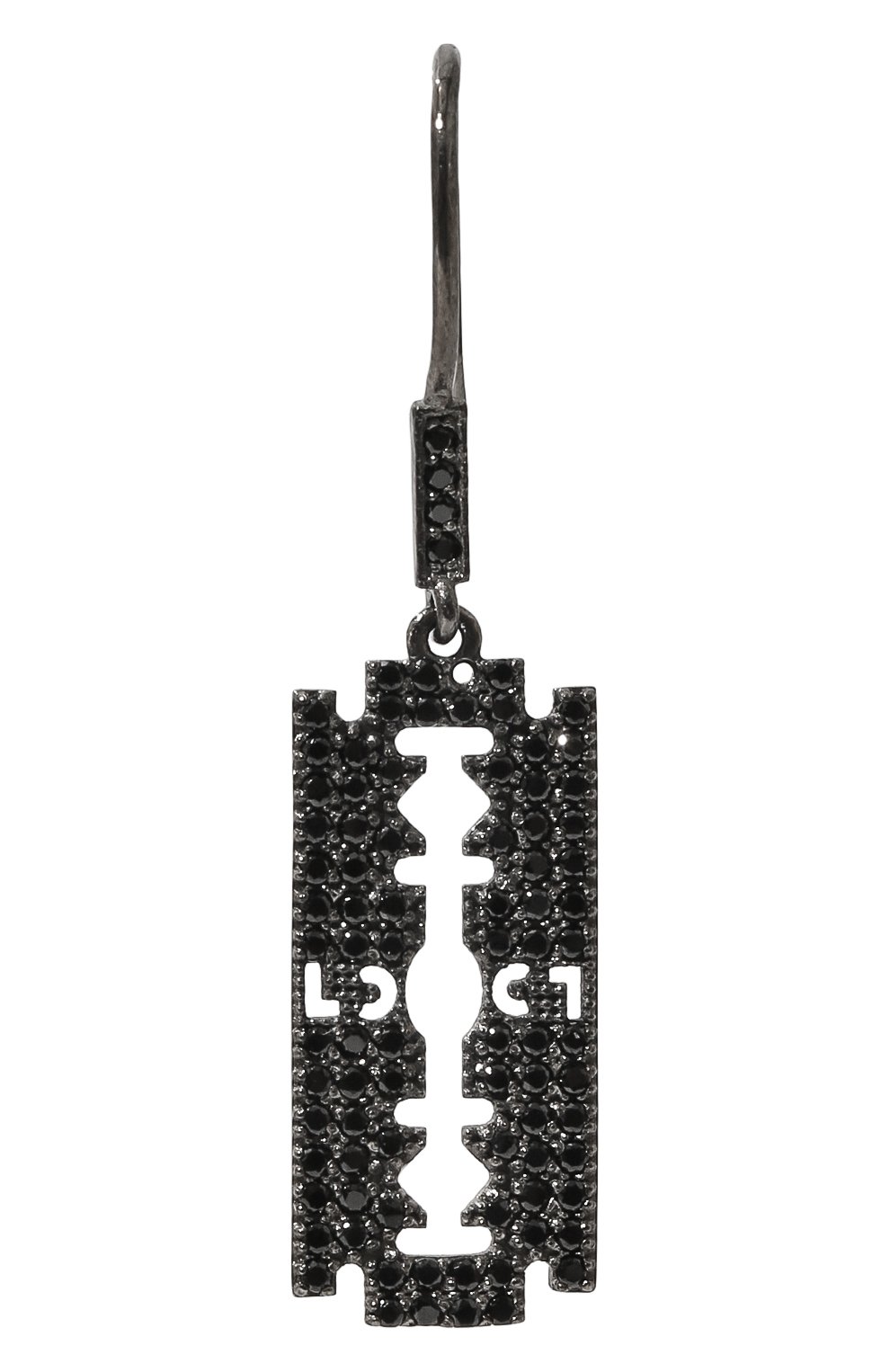 Женская моносерьга iconic razor CAVIAR JEWELLERY черного цвета, арт. CSH002 | Фото 1 (Кросс-КТ: моносерьга; Материал: Металл)