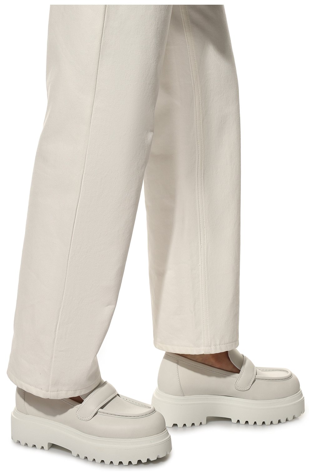 Женские кожаные лоферы LE SILLA белого цвета, арт. 6477T020M1PPCHI | Фото 3 (Материал внешний: Кожа; Материал внутренний: Натуральная кожа)