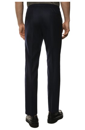 Мужские шерстяные брюки CORNELIANI темно-синего цвета, арт. 904L04-2818117/00 | Фото 4 (Материал внешний: Шерсть; Длина (брюки, джинсы): Стандартные; Случай: Повседневный; Стили: Кэжуэл)
