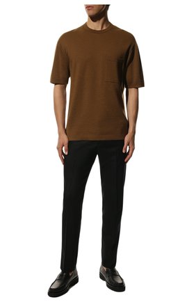 Мужские шерстяные брюки CORNELIANI черного цвета, арт. 904L04-2818117/00 | Фото 2 (Длина (брюки, джинсы): Стандартные; Материал внешний: Шерсть; Случай: Повседневный; Стили: Кэжуэл)