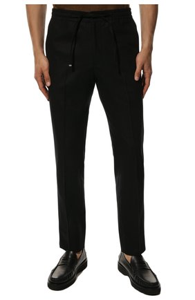 Мужские шерстяные брюки CORNELIANI черного цвета, арт. 904L04-2818117/00 | Фото 3 (Материал внешний: Шерсть; Длина (брюки, джинсы): Стандартные; Случай: Повседневный; Стили: Кэжуэл)