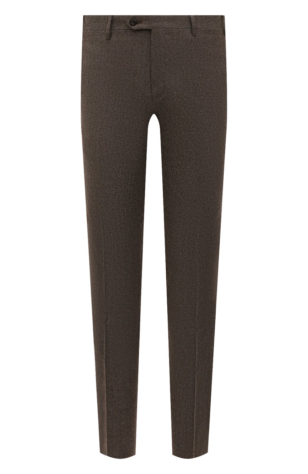 Мужские шерстяные брюки CORNELIANI коричневого цвета, арт. 905B01-2817226/02 | Фото 1 (Материал внешний: Шерсть; Длина (брюки, джинсы): Стандартные; Стили: Классический; Случай: Формальный; Материал подклада: Вискоза)