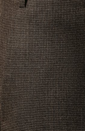 Мужские шерстяные брюки CORNELIANI коричневого цвета, арт. 905B01-2817226/02 | Фото 5 (Материал внешний: Шерсть; Длина (брюки, джинсы): Стандартные; Стили: Классический; Случай: Формальный; Материал подклада: Вискоза)