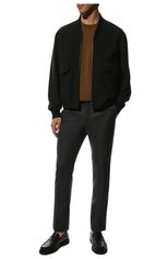 Мужские шерстяные брюки CORNELIANI темно-серого цвета, арт. 905B01-2818111/02 | Фото 2 (Материал внешний: Шерсть; Длина (брюки, джинсы): Стандартные; Стили: Классический; Случай: Формальный; Материал подклада: Вискоза)