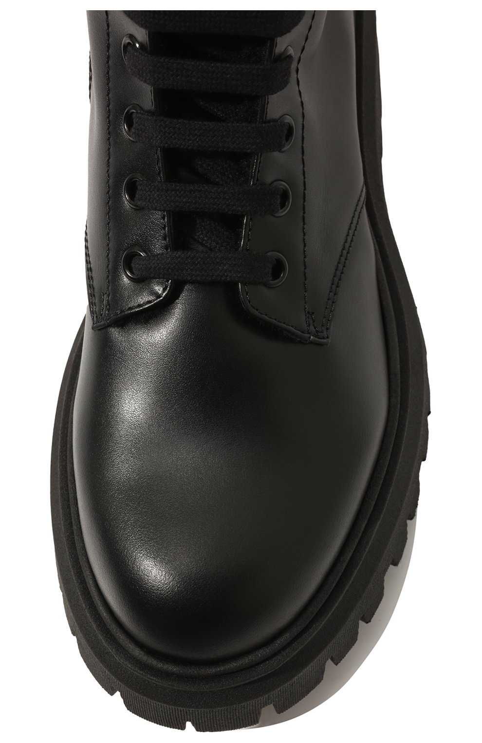 Детские кожаные ботинки MOSCHINO черного цвета, арт. 71837 VAR.1/36-41 | Фото 4 (Материал внешний: Кожа; Материал утеплителя: Натуральный мех)