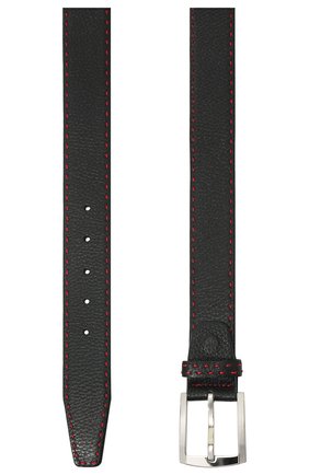 Мужской кожаный ремень KITON черного цвета, арт. USC3PN00126 | Фото 3 (Случай: Повседневный; Материал: Натуральная кожа)