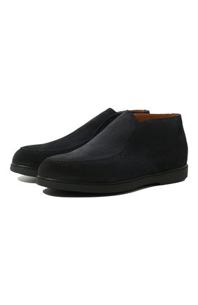 Мужские замшевые ботинки DOUCAL'S темно-синего цвета, арт. DU2654ED0-UF024NB00 | Фото 1 (Материал внешний: Кожа, Замша; Мужское Кросс-КТ: Ботинки-обувь; Материал внутренний: Натуральная кожа; Материал утеплителя: Без утеплителя)