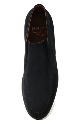 Мужские замшевые ботинки DOUCAL'S темно-синего цвета, арт. DU2654ED0-UF024NB00 | Фото 6 (Материал внешний: Кожа, Замша; Мужское Кросс-КТ: Ботинки-обувь; Материал внутренний: Натуральная кожа; Материал утеплителя: Без утеплителя)