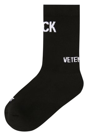 Мужские хлопковые носки VETEMENTS черного цвета, арт. UA53S0300B/M | Фото 1 (Кросс-КТ: бельё; Материал внешний: Хлопок)