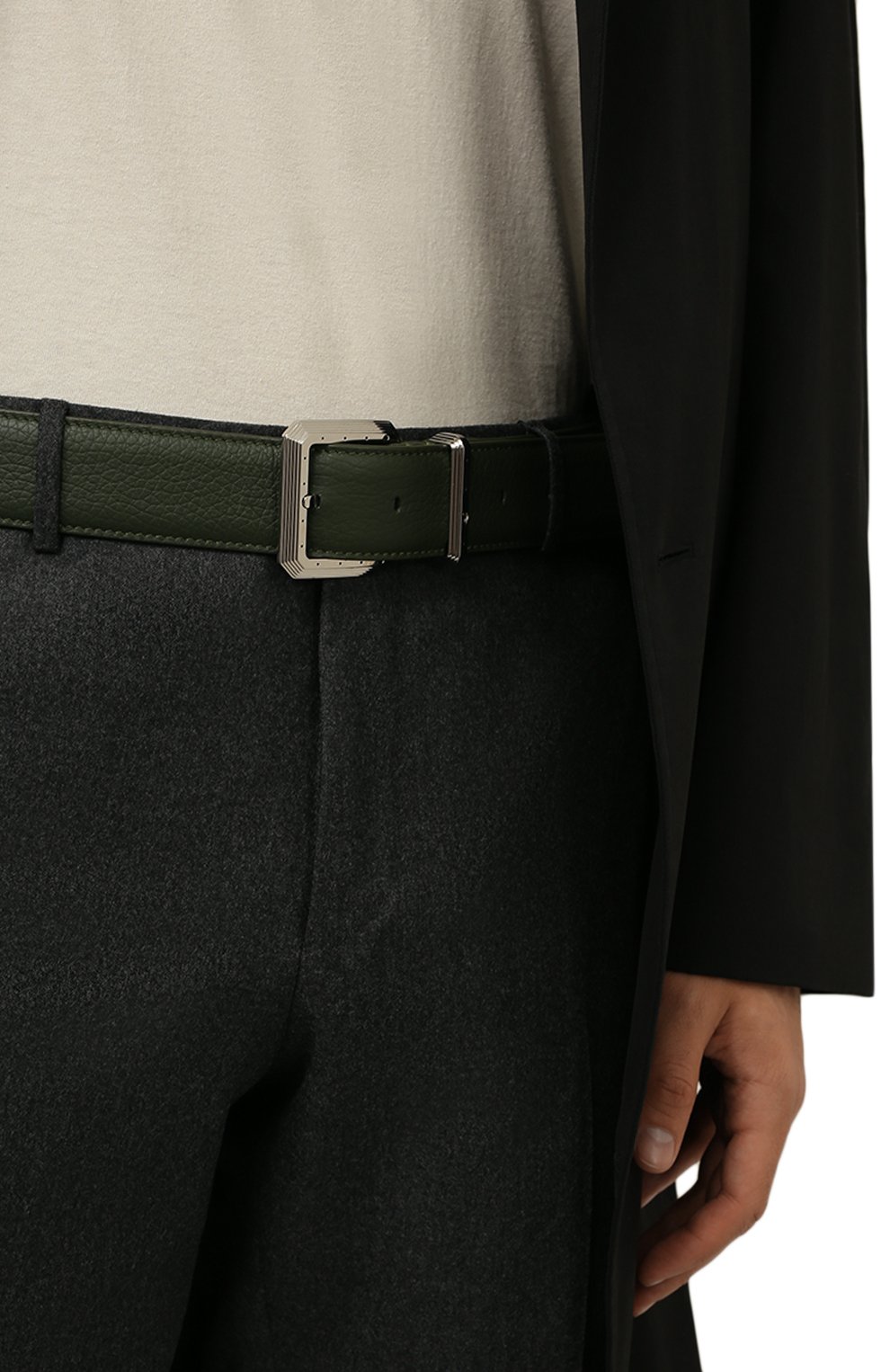 Мужской кожаный ремень STEFANO RICCI темно-зеленого цвета, арт. N381VD/A566P | Фото 2 (Случай: Повседневный; Материал: Натуральная кожа)