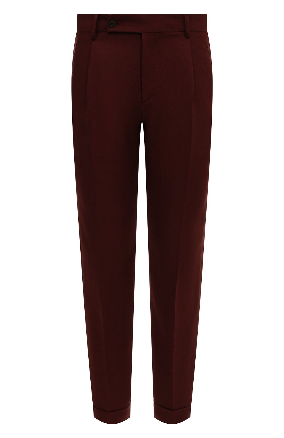 Мужские льняные брюки BERWICH бордового цвета, арт. RETR0 THECA 1P/SP1533 | Фото 1 (Длина (брюки, джинсы): Стандартные; Случай: Повседневный; Материал внешний: Лен; Стили: Кэжуэл)