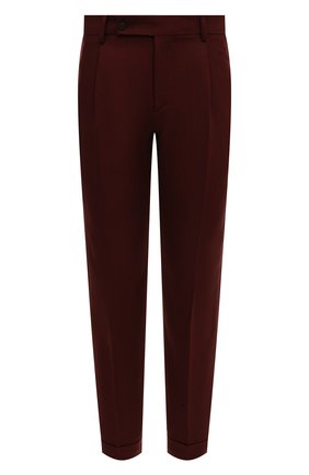 Мужские льняные брюки BERWICH бордового цвета, арт. RETR0 THECA 1P/SP1533 | Фото 1 (Длина (брюки, джинсы): Стандартные; Случай: Повседневный; Материал внешний: Лен; Стили: Кэжуэл)