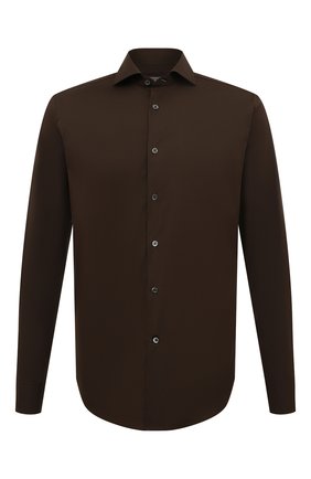 Мужская хлопковая сорочка CORNELIANI коричневого цвета по цене 19450 руб., арт. 90P002-2811474/00 | Фото 1 Мужская хлопковая сорочка CORNELIANI коричневого цвета, арт. 90P002-2811474/00 | Фото 1 (Длина (для топов): Стандартные; Материал внешний: Хлопок; Рукава: Длинные; Случай: Формальный; Манжеты: На пуговицах; Воротник: Акула; Рубашки М: Slim Fit; Принт: Однотонные; Стили: Классический)