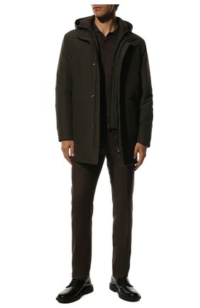 Мужская утепленная куртка CORNELIANI хаки цвета, арт. 9025R4-2820144/00 | Фото 2 (Кросс-КТ: Куртка; Рукава: Длинные; Длина (верхняя одежда): До середины бедра; Материал внешний: Синтетический материал; Мужское Кросс-КТ: утепленные куртки; Материал подклада: Синтетический материал; Стили: Кэжуэл)