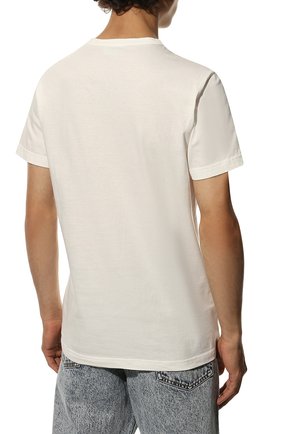Мужская хлопковая футболка DIESEL кремвого цвета, арт. A06603/0TDAK | Фото 4 (Принт: С принтом; Рукава: Короткие; Длина (для топов): Стандартные; Материал внешний: Хлопок; Стили: Кэжуэл)