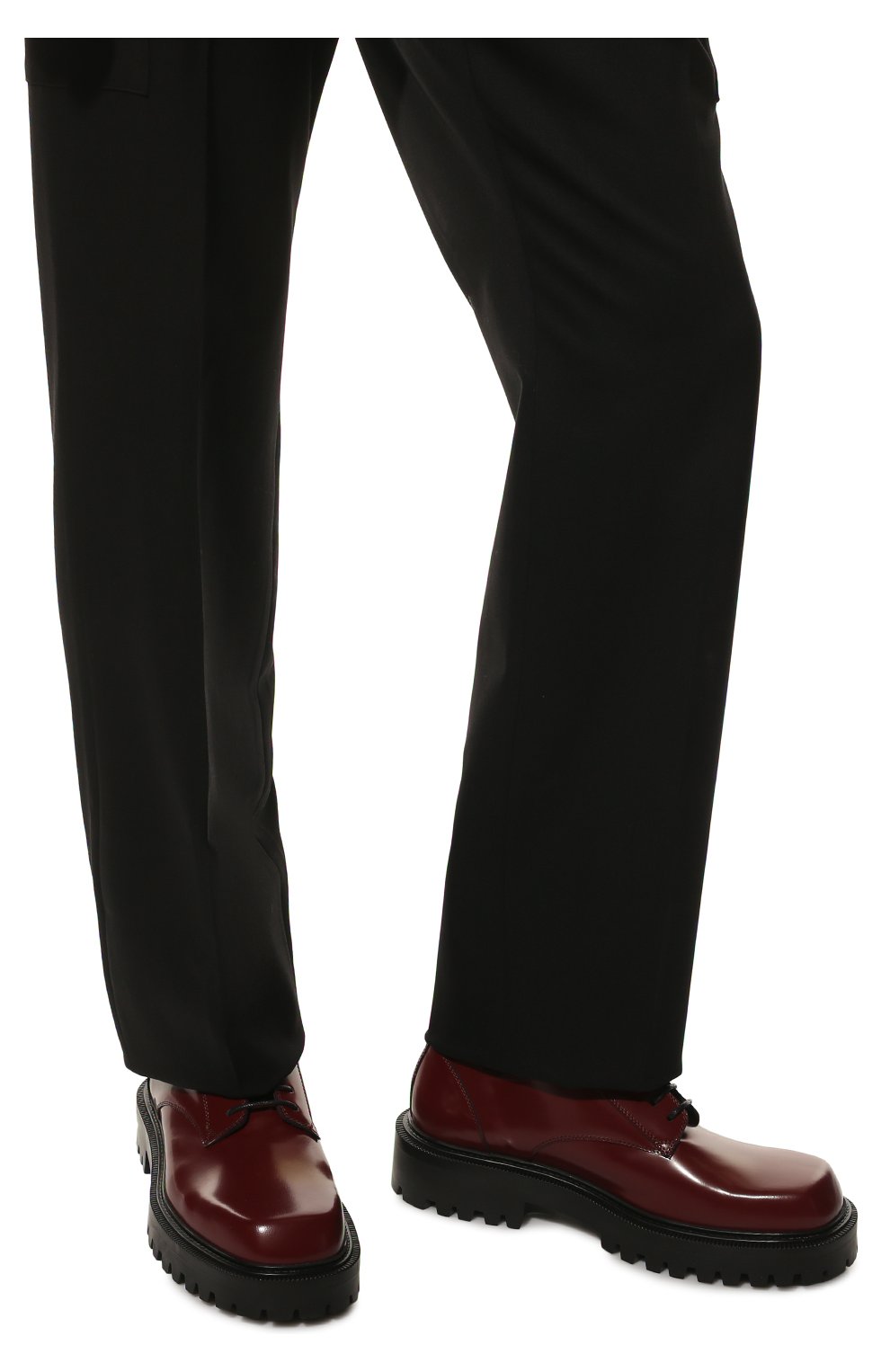 Мужские кожаные дерби VIC MATIE бордового цвета, арт. 1B6100U_B32B170450 | Фото 3 (Материал внешний: Кожа; Материал внутренний: Натуральная кожа; Стили: Классический)