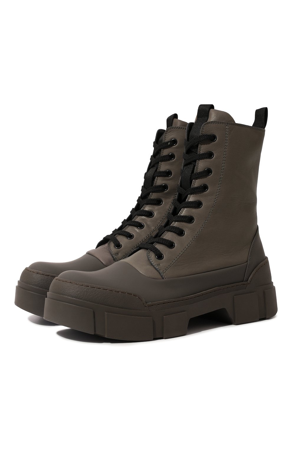 Мужские кожаные ботинки VIC MATIE хаки цвета, арт. 1B6060U_V06CANBM37 | Фото 1 (Материал внешний: Кожа; Мужское Кросс-КТ: Ботинки-обувь; Материал внутренний: Натуральная кожа; Материал утеплителя: Без утеплителя)