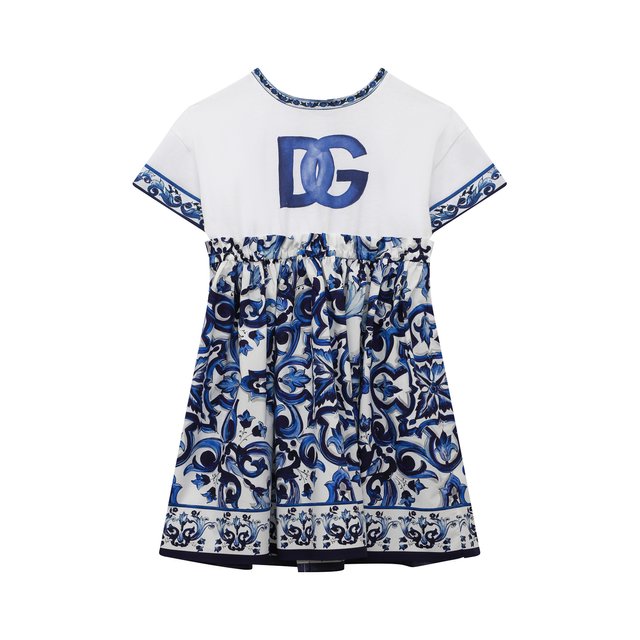Хлопковое платье Dolce & Gabbana L5JD4R/G7E2H/8-14