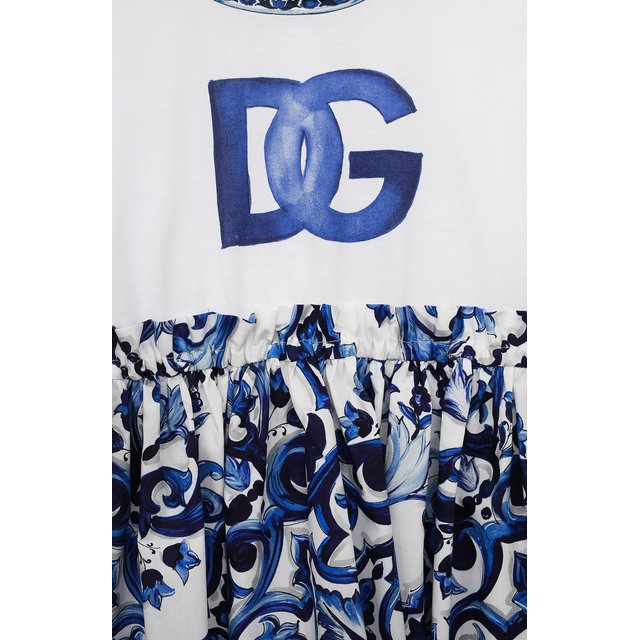 Хлопковое платье Dolce & Gabbana L5JD4R/G7E2H/8-14 Фото 3