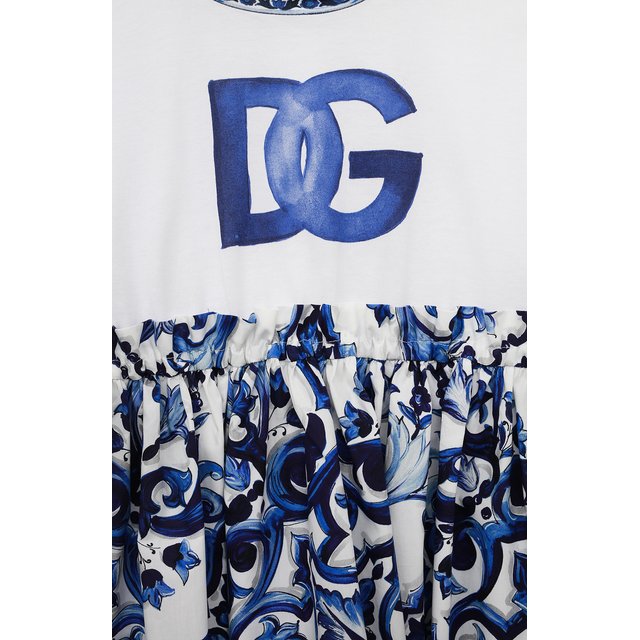 Хлопковое платье Dolce & Gabbana L5JD4R/G7E2H/2-6 Фото 3