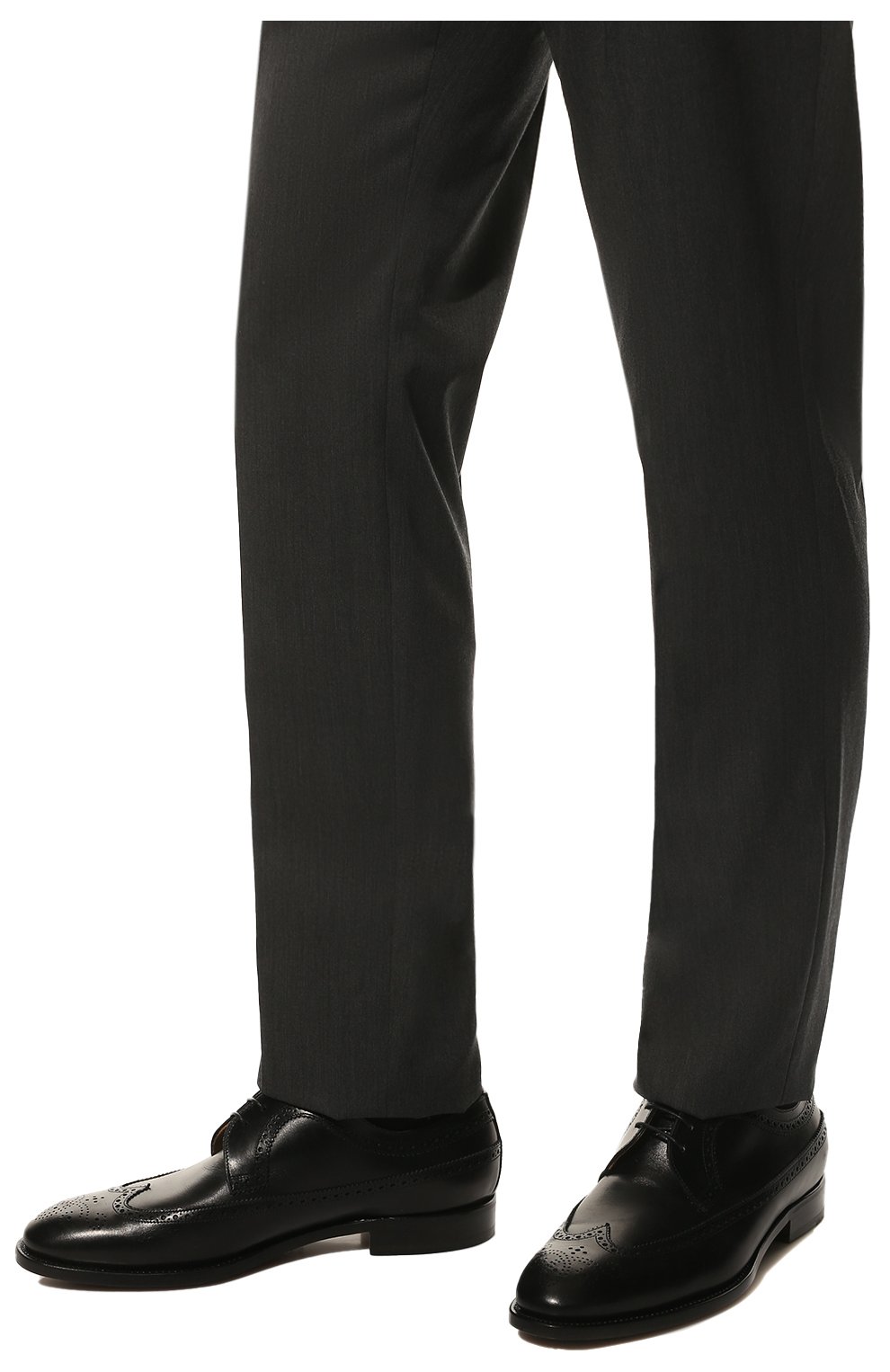 Мужские кожаные дерби KITON черного цвета, арт. USSMIAMN00101 | Фото 3 (Мужское Кросс-КТ: Броги-обувь; Материал внутренний: Натуральная кожа; Стили: Классический)