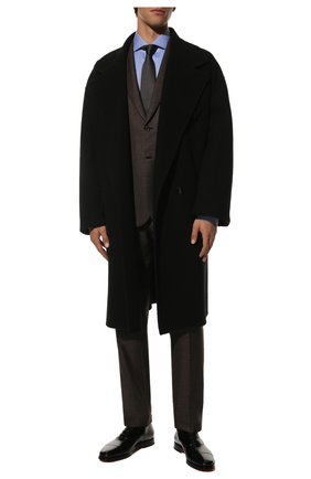 Мужские кожаные оксфорды SANTONI черного цвета, арт. MCNG17756SB3EVRTN01 | Фото 2 (Материал внешний: Кожа; Материал внутренний: Натуральная кожа; Стили: Классический)
