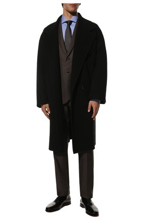Мужские кожаные дерби SANTONI черного цвета, арт. MCNG17752SB3EVRTN01 | Фото 2 (Материал внешний: Кожа; Материал внутренний: Натуральная кожа; Стили: Классический)