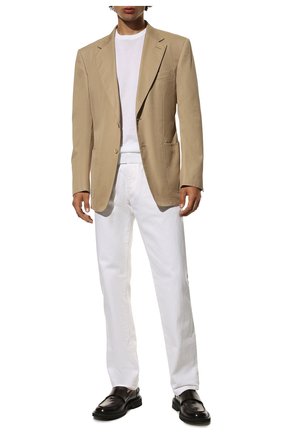 Мужской хлопковый пиджак TOM FORD бежевого цвета, арт. 572R3715A740 | Фото 2 (Материал внешний: Хлопок; Длина (для топов): Стандартные; Рукава: Длинные)