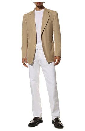 Мужской хлопковый пиджак TOM FORD бежевого цвета по цене 312000 руб., арт. 572R3715A740 | Фото 2 Мужской хлопковый пиджак TOM FORD бежевого цвета, арт. 572R3715A740 | Фото 2 (Материал внешний: Хлопок; Длина (для топов): Стандартные; Рукава: Длинные)